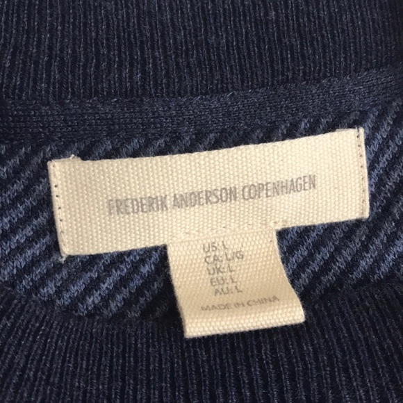 FREDERIK ANDERSON Blue Knitted Crew Neck Sweater L - Picture 5 of 7